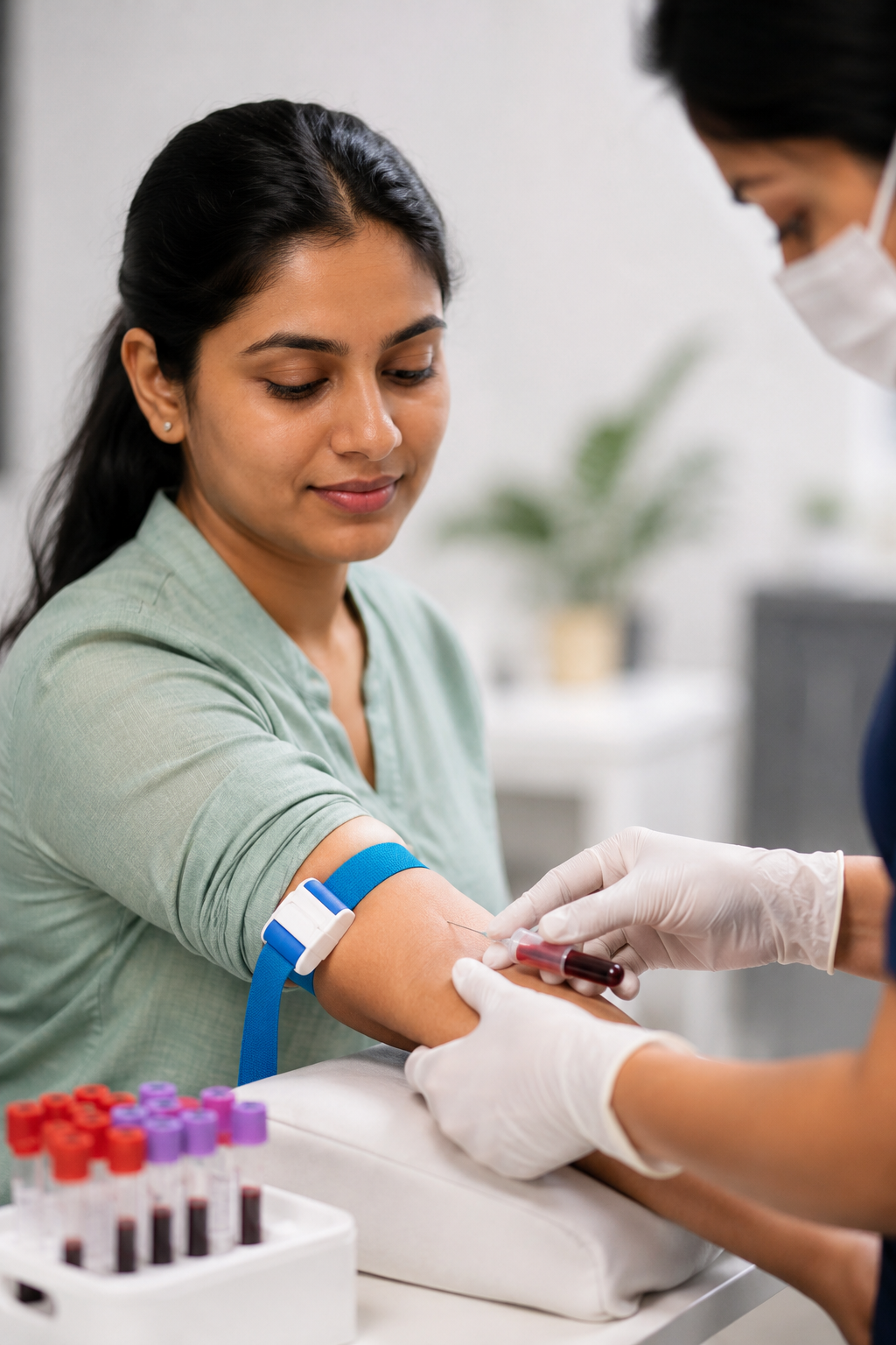 Medivexa Labs technicians working with automated analysers