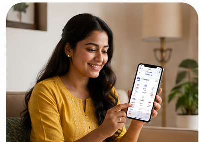 Booking a health checkup on a smartphone